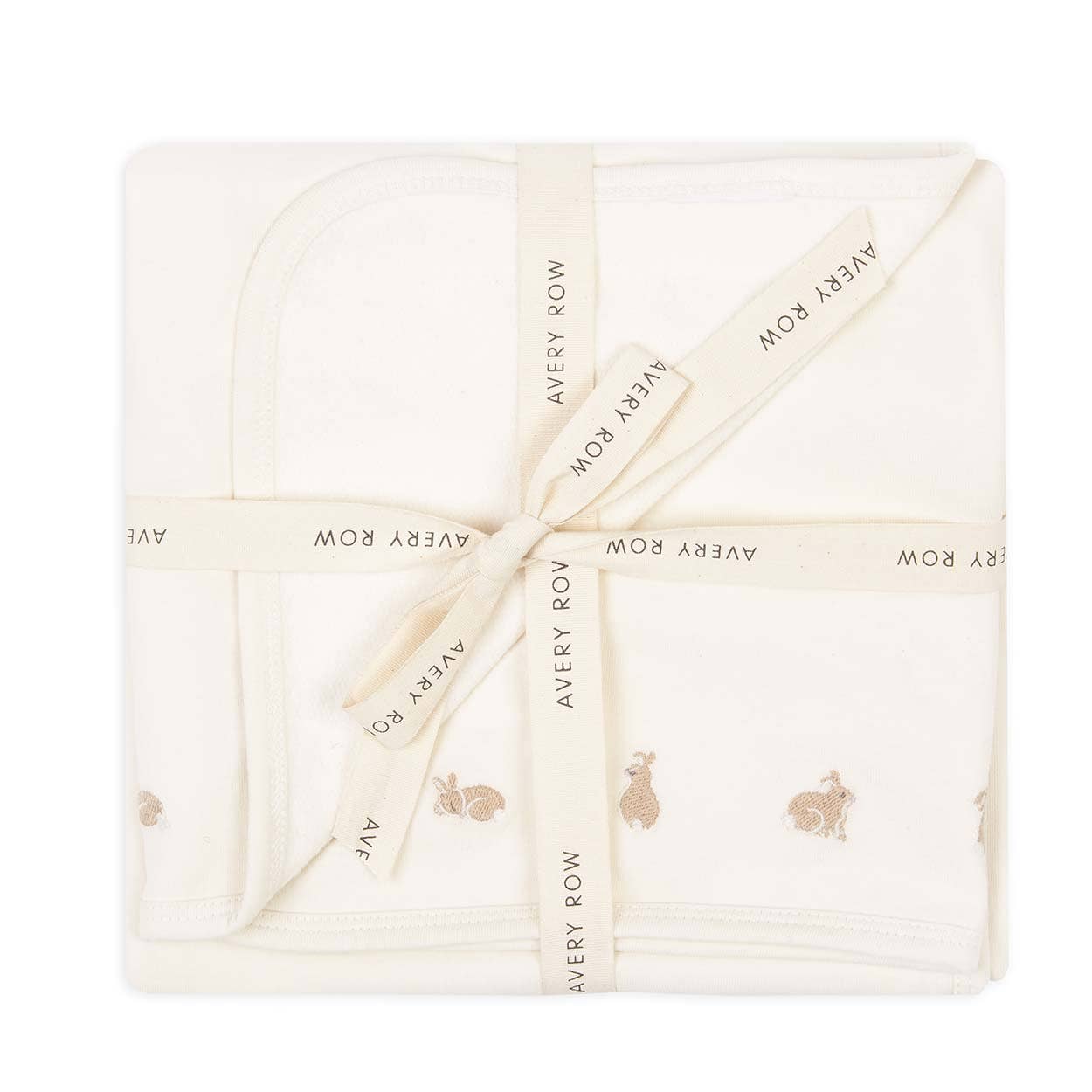 Embroidered Baby Jersey Fleece Blanket - Bunnies