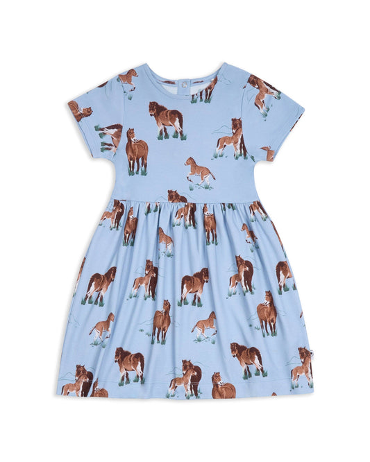 Children’s Organic Cotton Dress Exmoor Ponies