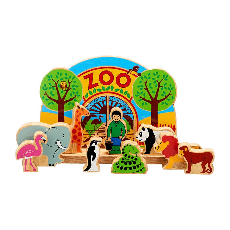Zoo playscene - Handmade fair trade wooden kids toy